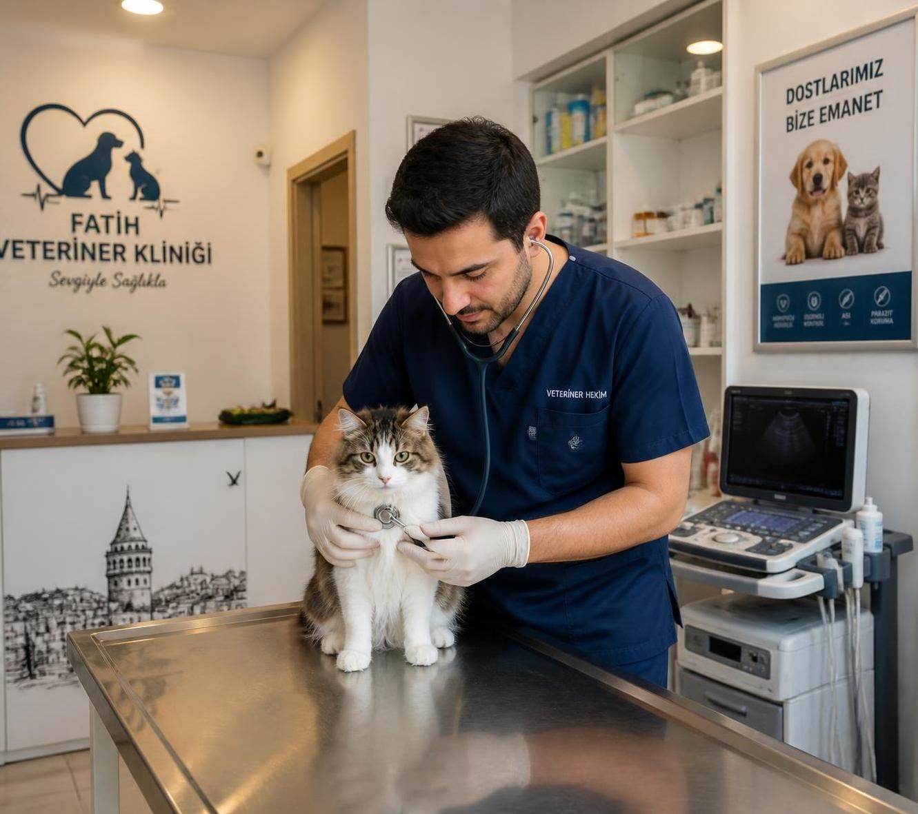 fatih veteriner hizmetleri, evcil hayvanınız için güvenilir ve profesyonel bakım sunar. sağlık kontrolleri, acil müdahale ve rutin bakımda uzman veteriner ekibimizle yanınızdayız.